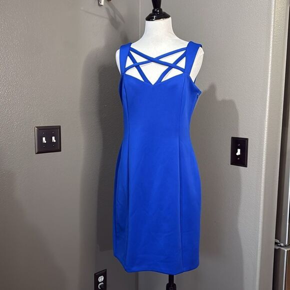 Eliza J Blue Strappy Mini Dress - Picture 1 of 11